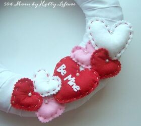 ribon and puffy heart valentines wreath, crafts, wreaths