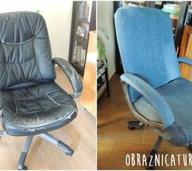 Cambio de imagen elegante: Cubierta de jeans para una vieja silla de oficina