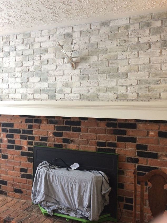 q how to whitewash my dated fireplace, fireplaces mantels, how to