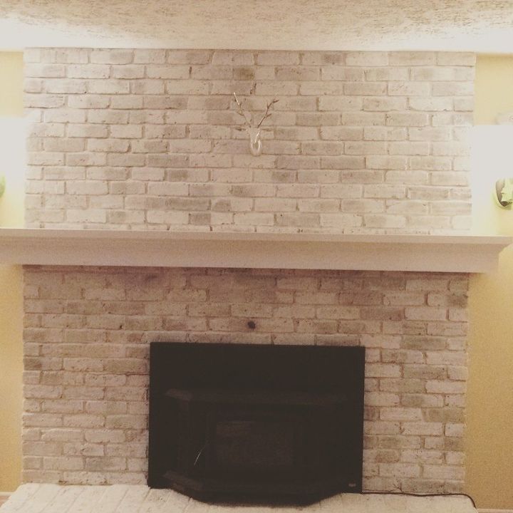 q how to whitewash my dated fireplace, fireplaces mantels, how to