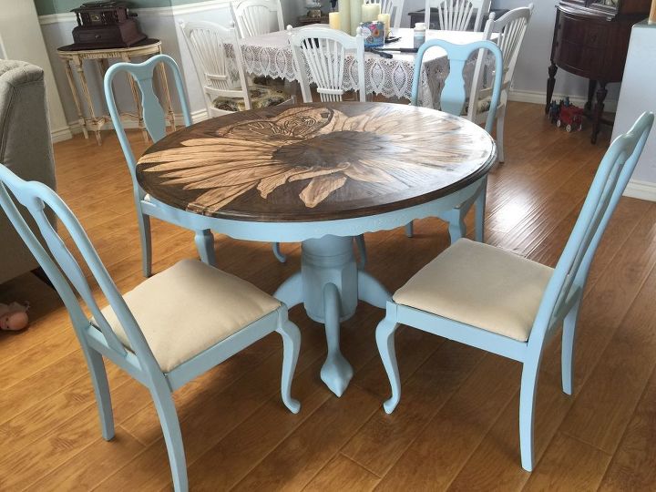 little blue table makeover, painted furniture