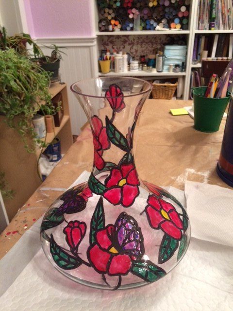 stained glass vase
