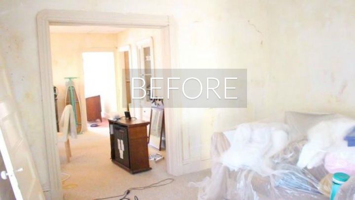 s 7 floor transformations that ll convince you to get rid of your carpet, flooring, reupholster, Before Dingy beige everywhere