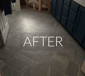 s 7 floor transformations that ll convince you to get rid of your carpet, flooring, reupholster, After Modern grey tiles floors