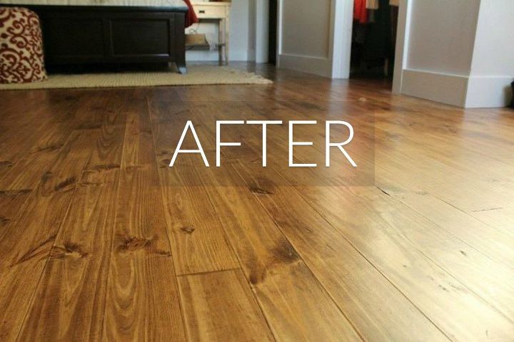 7 transformaciones del suelo que le convencern de deshacerse de su alfombra, Despu s Un suelo de madera de pino macizo e impactante