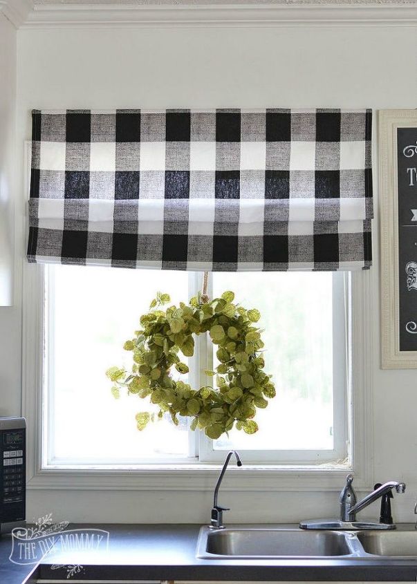11 gorgeous reasons to try fabric in your kitchen decor, As a perfect plaid roman shade