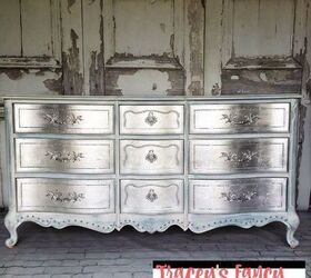 my glamorous metallic silver dresser how to do silver leafing, how to, painted furniture