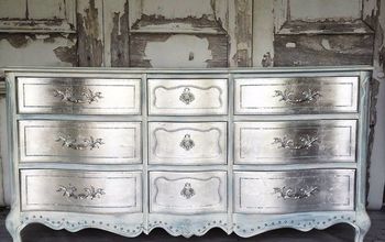 My Glamorous Metallic Silver Dresser & How to Do Silver Leafing