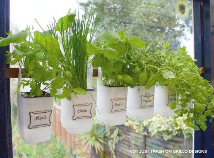 s these 11 garden hacks will have you counting down til spring, Hang a herb garden with plastic bottles