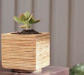s these 11 garden hacks will have you counting down til spring, Craft a plywood planter for a small succulent