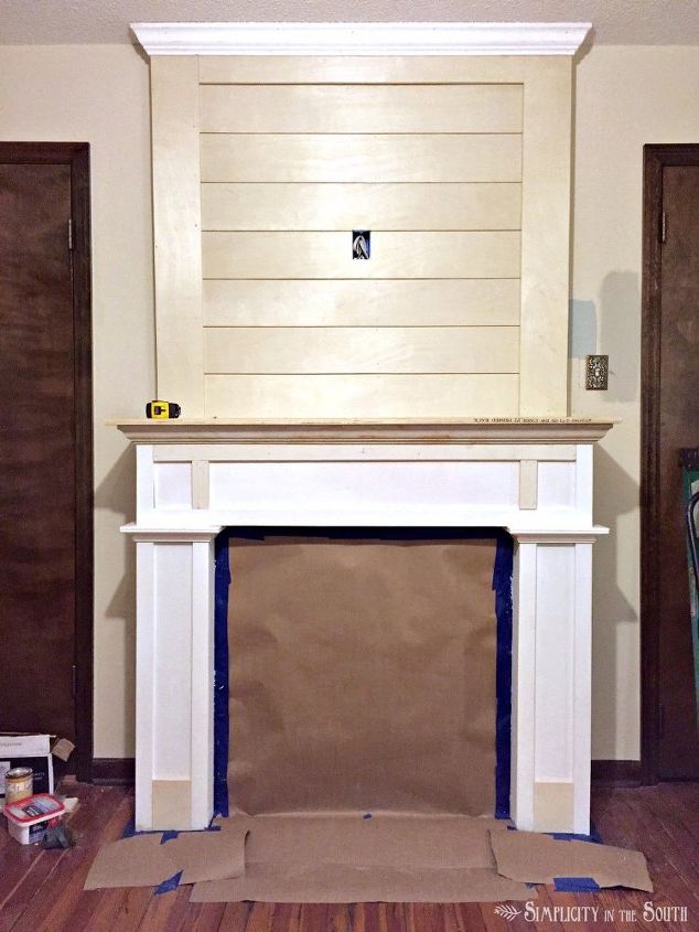 farmhouse fireplace surround makeover on a budget, fireplaces mantels
