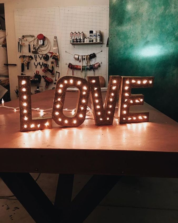 diy marquee sign love sign, crafts