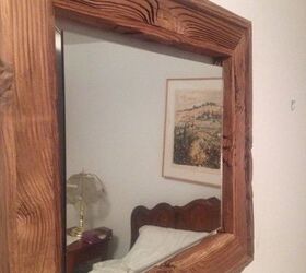Espejo rústico de madera de barniz