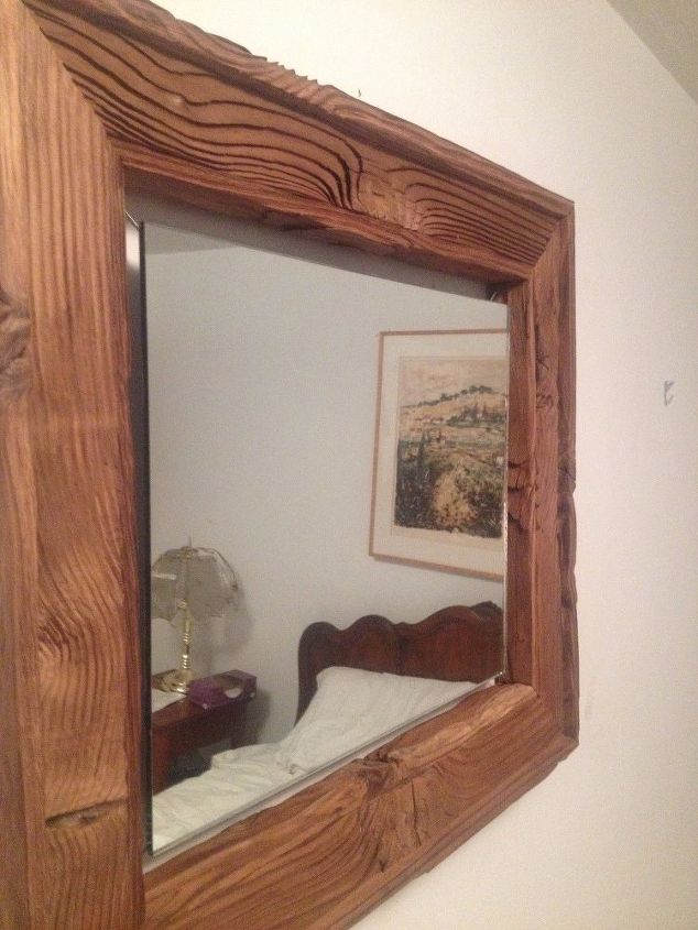 espelho de madeira com verniz rstico