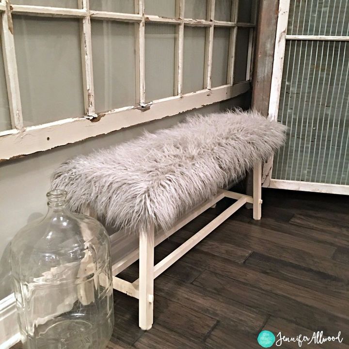 how to recover a garage sale bench in fur, garages, how to, outdoor furniture