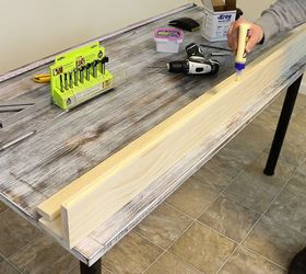 rustic picture ledges with homemade steel wool and vinegar stain, cleaning tips