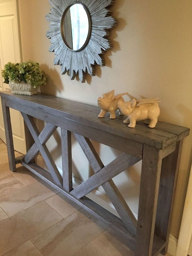 rustic x hall table, painted furniture