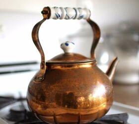 cleaning copper tea kettle