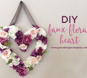 diy faux floral heart