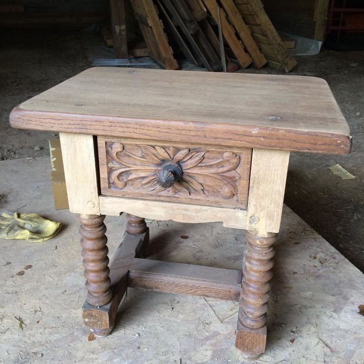 detailed oak accent table, painted furniture, woodworking projects