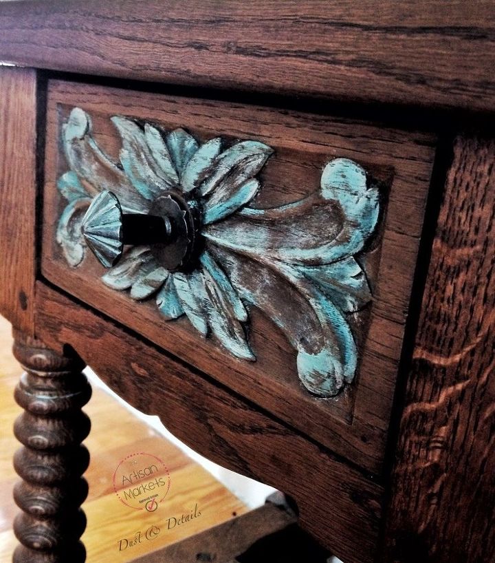 detailed oak accent table, painted furniture, woodworking projects