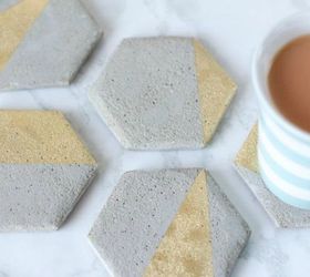 14 stunning ways to add cement to your home decor, Make it into cool hexagon coasters