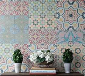 14 formas impresionantes de aadir cemento a la decoracin de tu casa, Tutorial de estarcido Decoraci n de pared con azulejos enc usticos