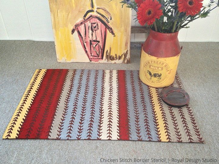 12 easy ways to upgrade your rug in less than 2 hours, Turn an outdated mat into a fun welcome sign