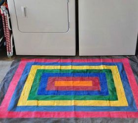 12 easy ways to upgrade your rug in less than 2 hours, Turn a plain drop cloth into a colorful rug