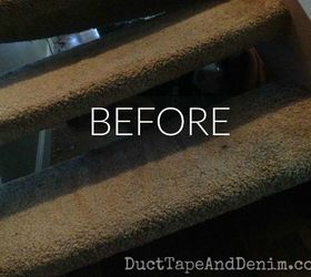 say goodbye to your carpet stairs with these brilliant transformations, Before Dirty and dusty stairs