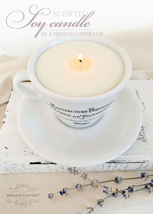 15 lindas idias de velas caseiras que voc vai querer experimentar, Como fazer uma vela perfumada de soja em um copo de caf franc s