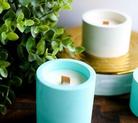 15 gorgeous homemade candle ideas you re going to want to try, These concrete votive stunners