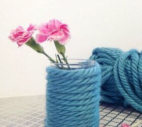 s yarn bomb your home with these 18 adorable ideas, home decor, Doll up your vase or mason jar