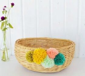 s yarn bomb your home with these 18 adorable ideas, home decor, Turn them into pom poms for your basket
