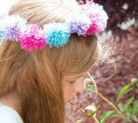 s yarn bomb your home with these 18 adorable ideas, home decor, Twist them into a floral crown