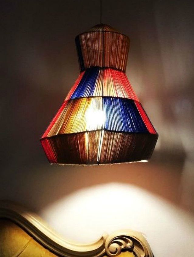 s yarn bomb your home with these 18 adorable ideas, home decor, Wrap it into a pendant light