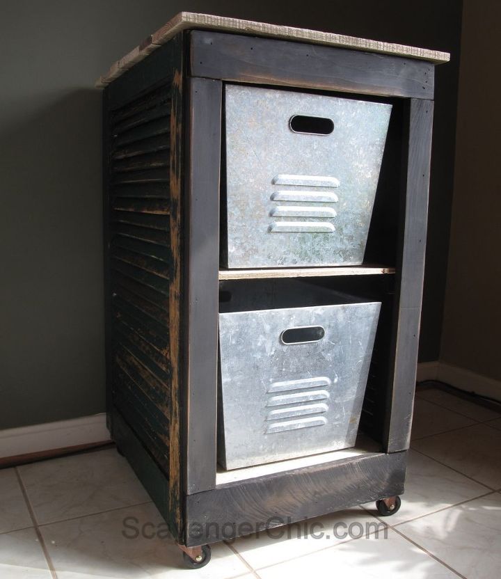 upcycled shutter bar cart serving cart, curb appeal, outdoor living