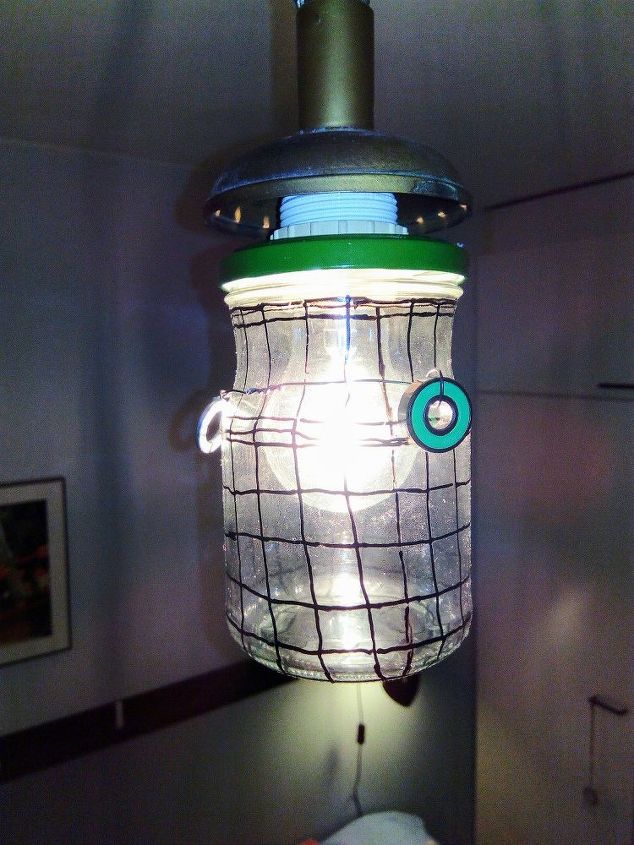 glass jar lamp, lighting