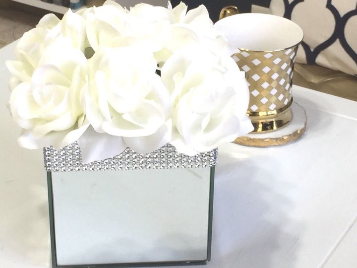how to make a glam mirror box with floral arrangement