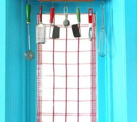 Repurposed Rolling Pin Window Valance