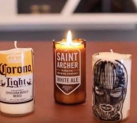 DIY beer bottle candleholders