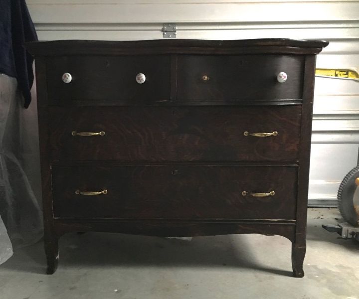 vintage dresser before and after makeover, painted furniture