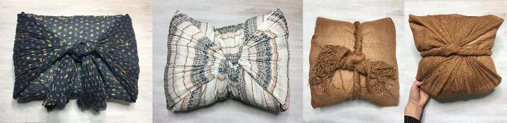 3 way no sew pillow cases with spring scarves