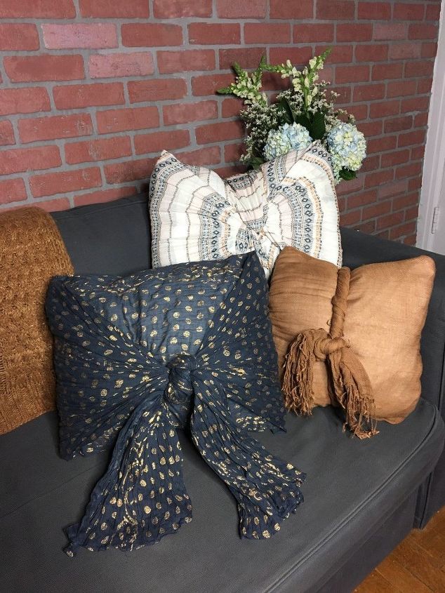 3 way no sew pillow cases with spring scarves
