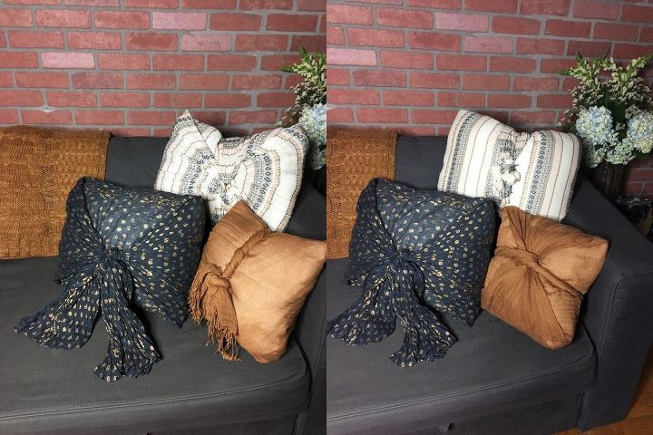 3 way no sew pillow cases with spring scarves