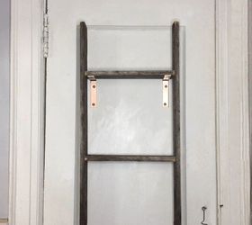repurposed ladder into shelf