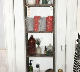 Repurposed Ladder Into Shelf