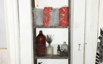 Repurposed Ladder Into Shelf
