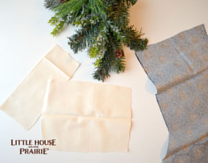 homemade diy little house on the prairie stockings, Cut your pieces no pattern required
