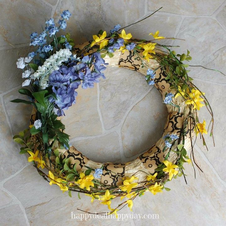 spring wreaths with forsythia burlap, crafts, wreaths